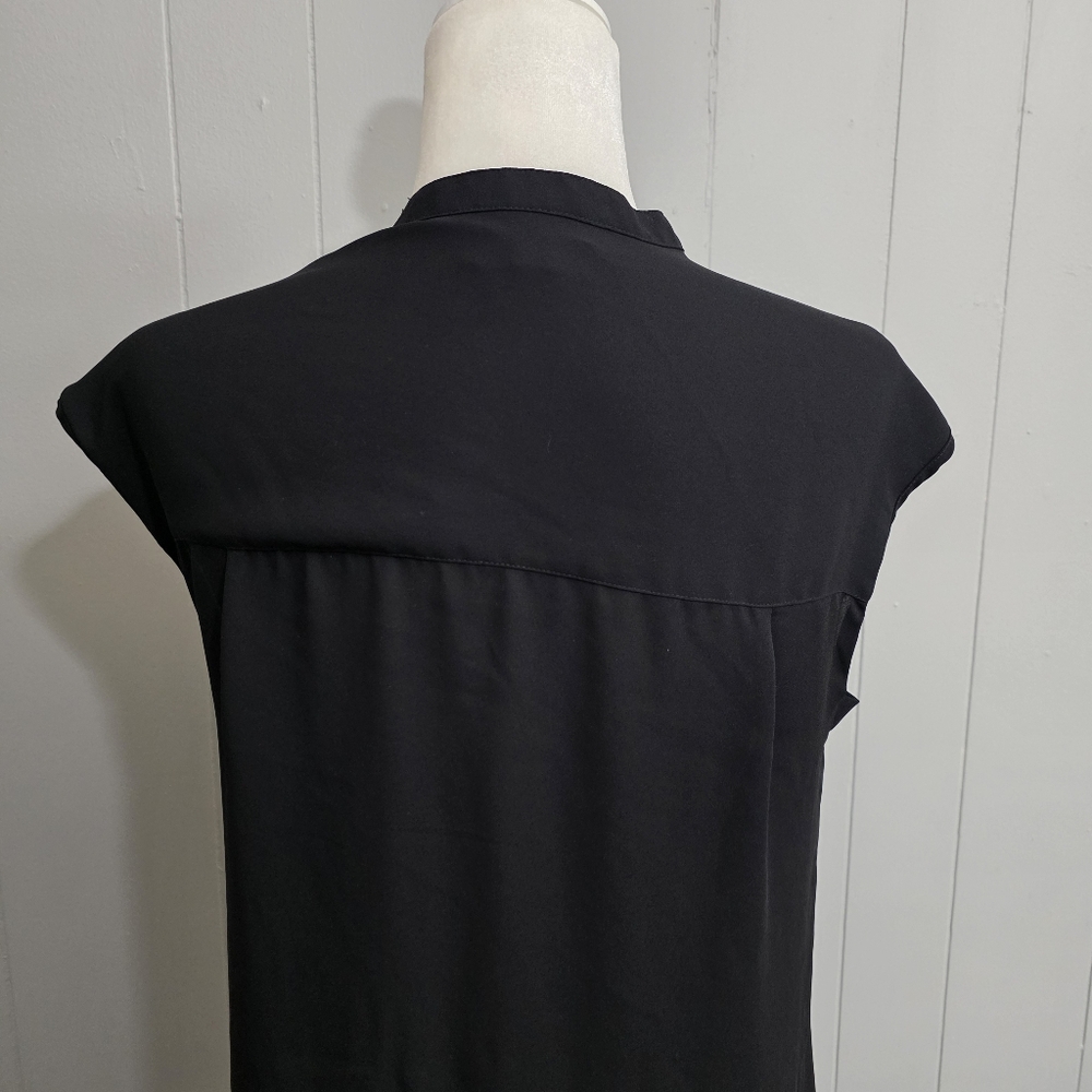 J. Crew Cap Sleeve Crepe Black Top Size Sp - Picture 8 of 12